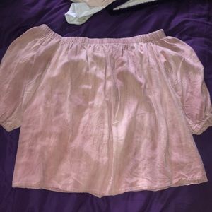 Dusty rose off the shoulder top